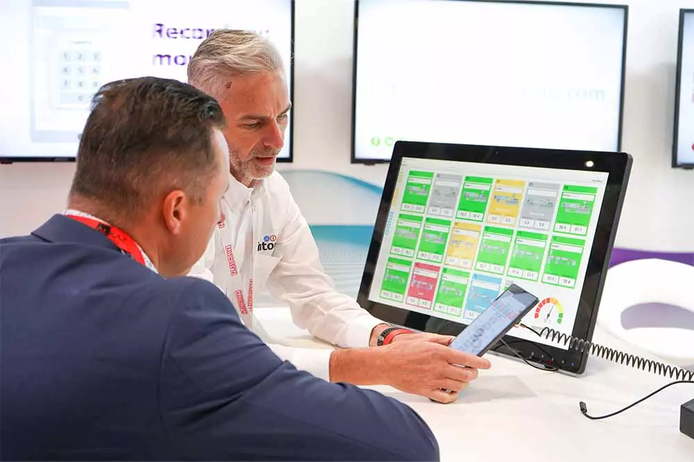 John Hardwick demonstrating the Intouch monitoring system